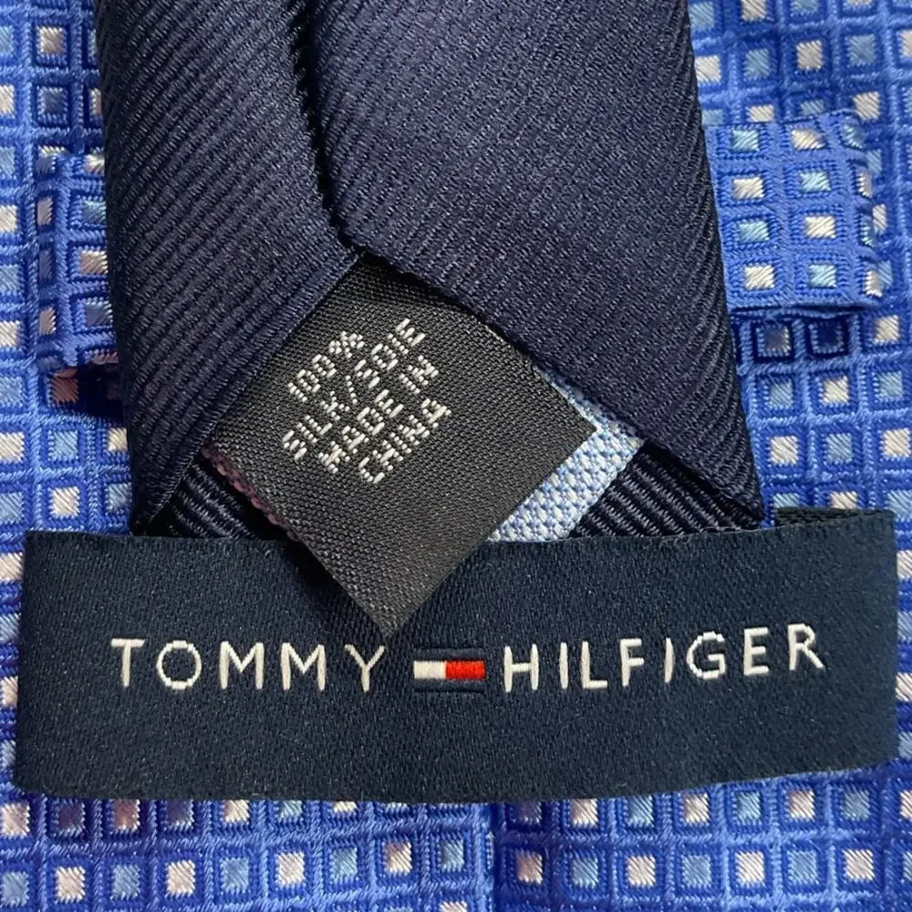Tommy Hilfiger Blue Mirco Dot Slik Mens Neck Tie